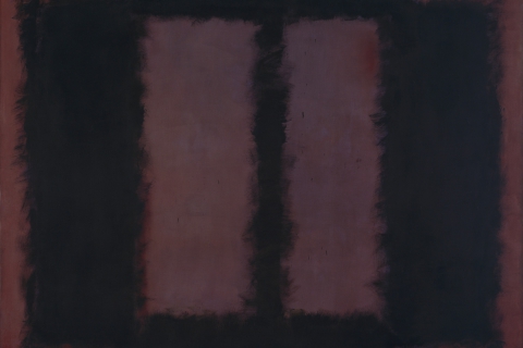 Mark Rothko, Black On Maroon, 1958 Huile sur toile 266,7 x 365,7 cm Tate, Londres Presented by the artist through American Foundation of Arts, 1969 © 1998 Kate Rothko Prizel & Christopher Rothko - Adagp, Paris, 2023